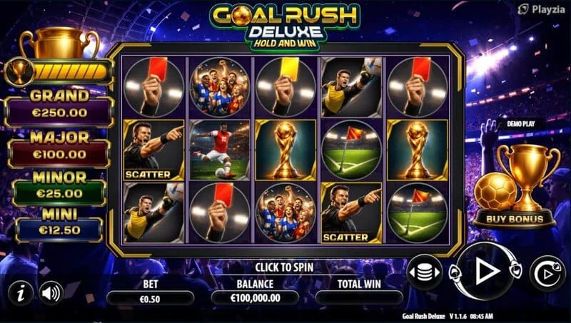 Goal Rush Deluxe – екран на играта в режим Free Spins